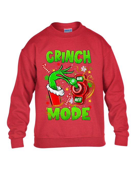 Kids Grinch Mode Crew Sweater